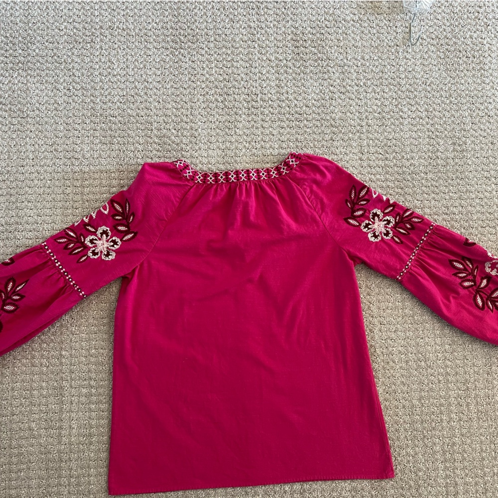 Tory Burch Fuchsia Embroidered Blouse - Picture 5 of 12